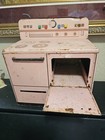 Vtg 1950 Wolverine Tin Litho Pink Toy Kitchen Stove Metal Retro Collectible Work