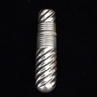 Vintage Silver Tone Spiral Swirl Needle Case Etui Screw Top