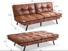Memory Foam Futon Sofa Bed Couch Sleeper Convertible Foldable Loveseat Brown