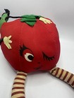 Vintage Rare Apple Plush Doll Long Striped Legs Winking Face Hanging Decor 1970s