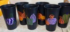 Starbucks Halloween 2021 6 Pack Reusable Hot Cups With Glow In The Dark Lids New