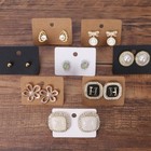Xxuod 600 Pcs Earring Display Cards Set  150 3 Colors Square Black