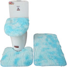 Thicken 3 Piece Bathroom Rug Setu-shaped Contour Rug  Mat And Toilet Lid Cover w