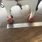 Antique Primitive Wooden Horse Pull Toy On Wheels Hand Made