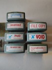 Vintage Office Rubber Stamp Lot Paid Void Received Posted File Copy   Ink   Pad