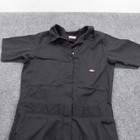 Dickies Coveralls Men Small Black Short Sleeve Back Snap Bibs Work Suit Mechanic