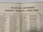 1965-1966 State Of Michigan County Officers Employment Roster Directory Paper