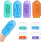 Finger Tooth Brushing Baby Toothbrush 4 Pcs With 4 Travel Storage Case food G   