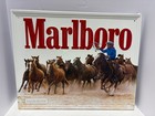 Vintage 1984 Marlboro Embossed Metal Advertising Sign Wild Horses 21  X 17 