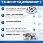 Silver Stainless Steel Holy Communion Bread Serving Tray For Church