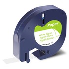 5pk S0721510 Black On White 12mm Paper Label Tape For Dymo Letratag 91330 Lt100t