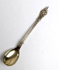 Antique Danish Silver 5 Demitasse Spoons Gold Washed Bowls Simon Groth Denmark 5