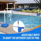 15ft-32ft Adjustable Pool Volleyball Net Set With Base Net Volleyballs And Pump 