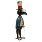New Primitive Crow Figure Black Metal Patriotic 12 t X 3 75 w X 3 75 d Aged Leo