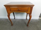 Best 1 Owner 50s Singer Vtg Antique Queen Anne Wood Sewing Machine Table Fliptop