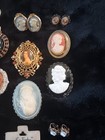 Cameo Brooch   Pendant   Ring And Earring Lot Of 12
