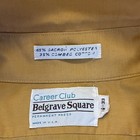Vtg 70s Career Club Belgrave Square Ruffle Tuxedo Shirt Mustard Yellow Disco M