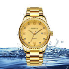 Gold Men Quartz Watch Waterproof Classic Stainless Steel Analog Business Gift