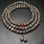 Rare Tibetan Old Agate Dzi 108pcs Star Beads Prayer Necklace K0320