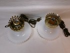 Lot Of 2 Vintage 1960 s Milk Glass Vanity Boudoir Desk Lamps   Working