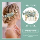 Green Bridal Hair Pieces Wedding Comb Pearl Crystal Rhinestone Flower Clip Pin