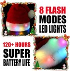 Neten Plush Santa Hat With Led Lights  Light Up Christmas Hat  Flashing Adult 