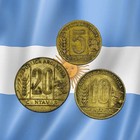 Lot Of 3 Old Argentina 5  10   20 Centavos Coins - 1940s Dates - Combined Ship