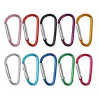 10 200 Pcs Aluminum Carabiner D Shape Spring Clip Snap Key Hook Keychain Buckle