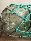 Rare Vtg Large Double Netted Japanese Green Glass Float Buoy Maritime Fisherman