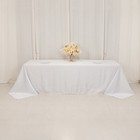 White 90x156  Rectangle Lamour Satin Tablecloth Wedding Party Home Banquet