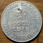 Moline  Illinois Il John Deere Two-cylinder Tractor Good Luck Coin Token Medal