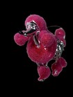 4    Bright Pink Poodle Sparkle Christmas Holiday Ornament Plastic Puppy Dog