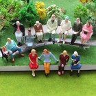 12pcs Model Trains G Scale 1 25 Sitting Figure Seated People 12 Different Poses