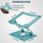 Uncaged Ergonomics Swivel Laptop Stand For Desk  Adjustable Ocean Blue 