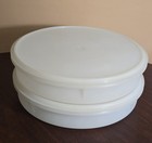 2 Vintage Tupperware 242 Pie Cake Cookie Cupcake Keeper Container W  Lid 224 12 