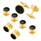 Cufflinks For Men And Tuxedo Shirt Studs Set With Gift Box Stainless Steel Cu   