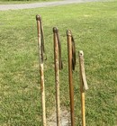 4 Old Vintage Ski Poles Bamboo Walking Sticks Snow Skis Decoration Crafts