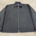 Vintage Dickies Eisenhower Full Zip Insulated Work Twill Jacket Black Small