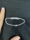 925 Sterling Silver Baby Children s Girls Boys Name Id Curb Bracelet 6    7 