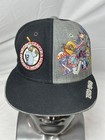 Vtg 100  Wool Negro League Fitted Baseball Cap Hat 7 1 4 Red Blue Logo  aop 