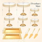 12 Pcs Gold Cake Stand Set Cake Display W  Crystal Edge   Cupcake Display Tray