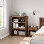 3-tier Farmhouse Bookcase Rustic Wooden Bookshelf With Open Storage Shelves