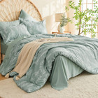Muxhomo Bed In A Bag Queen 7 Pieces  Sage Green Queen Comforter Set Reversible B