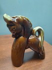 Vintage Pottery Horse Figurine Drip Glaze Haeger   Mcm Art Deco 6  X 5 