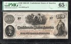 T-41 1862  100 Confederate Currency Pmg 65 Epq Civil War Bill I48588