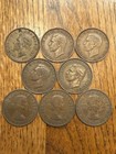 Lot Of 8 Different United Kingdom 1 2 Pennies 1942-1959 - Combined Shipping Ok