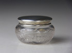Antique Cut Glass Vanity Jar W  Sterling Silver Lid By R  Wallace   Son Mfg  Co 