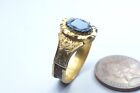 Antique English 15k Gold Carved Onyx   Braided Hair Mourning Ring 1875
