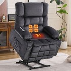 Large Power Lift Recliner For Elderly  Dual Motor Lay Flat W  Heat Massage