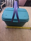 Vintage Eagle Craftstor Teal Purple Craft Sewing Organizer Tote